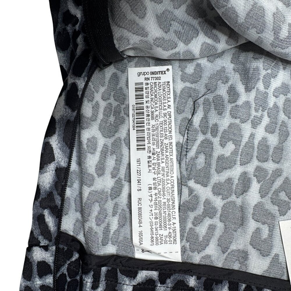 Zara Leopard Print Mini Skort Black/Navy Sz S NWT - Picture 6 of 10